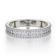 MICHAEL M 3-Row Diamond Wedding or Anniversary Band
